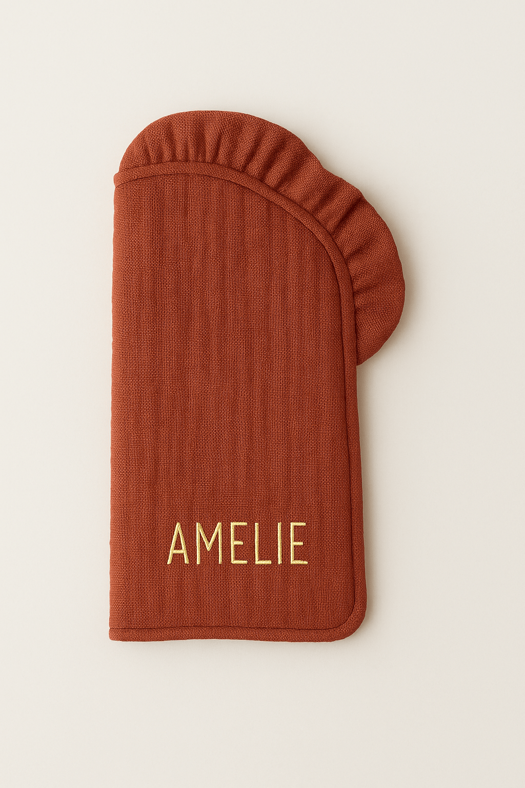 Étui à lunettes femme personnalisable en gaze de coton terracotta - mazzanne