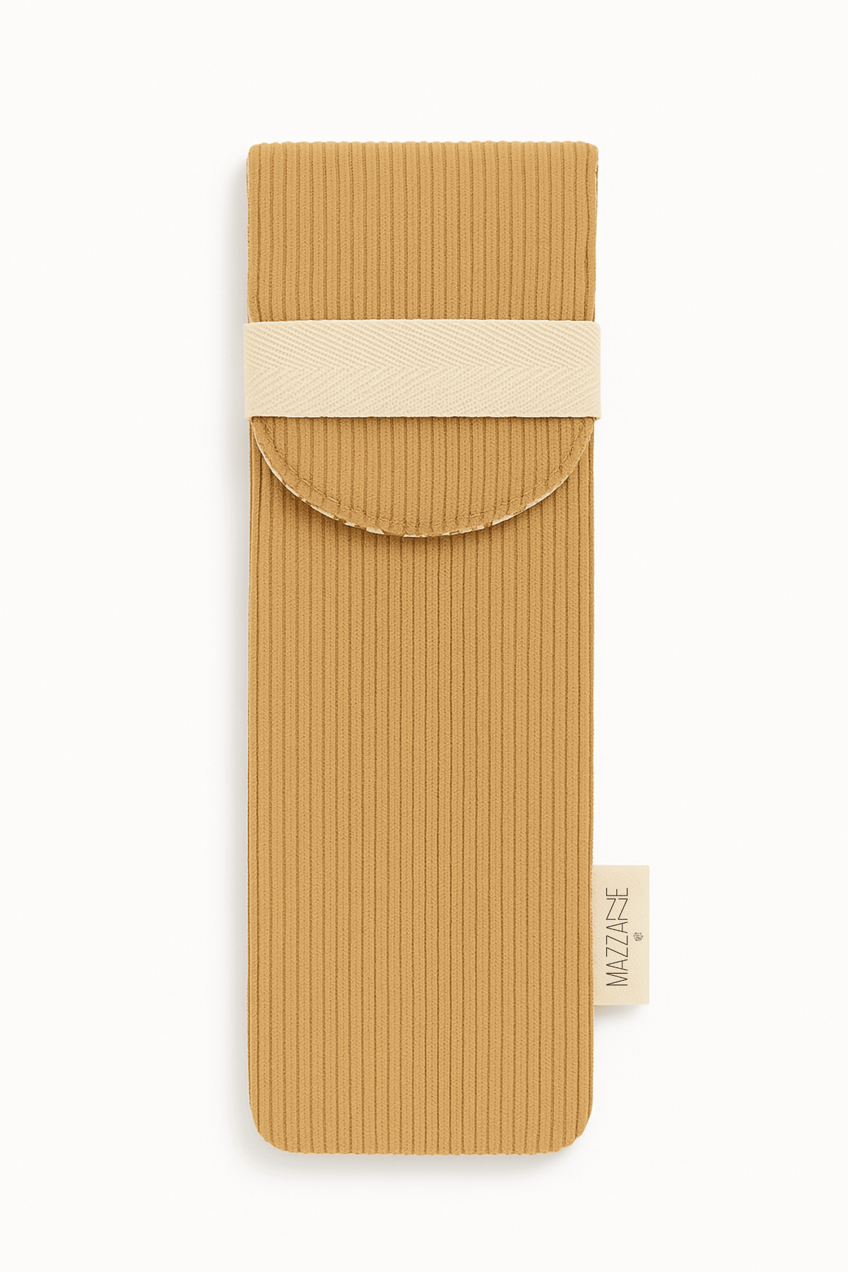 Étui en velours côtelé camel pour couverts, brosse à dents ou pinceaux - Mazzanne