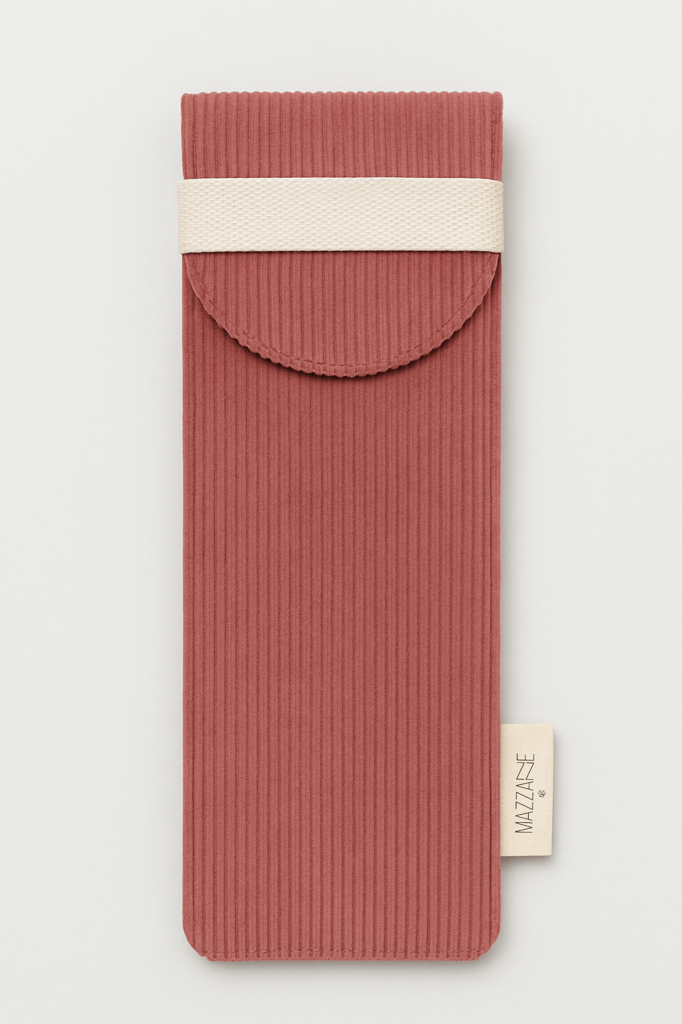 Étui en velours côtelé rose pour couverts, brosse à dents ou pinceaux - Mazzanne