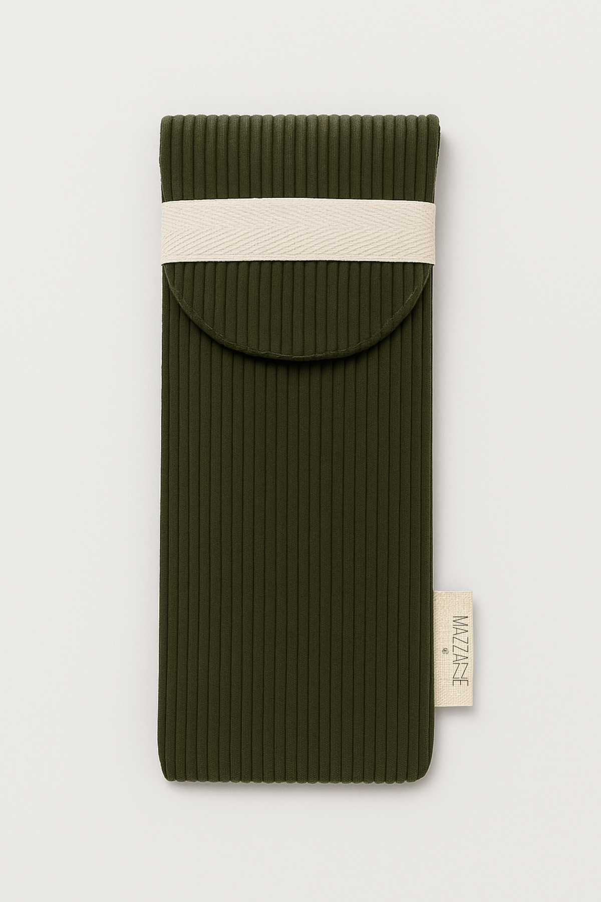 Étui en velours côtelé vert pour couverts, brosse à dents ou pinceaux - Mazzanne