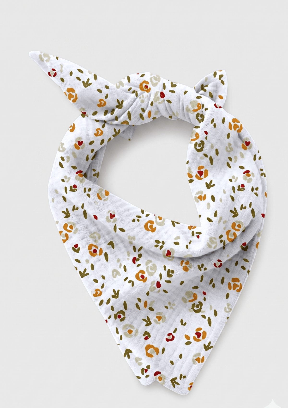 Foulard enfant en gaze de coton à fleurs - Mazzanne
