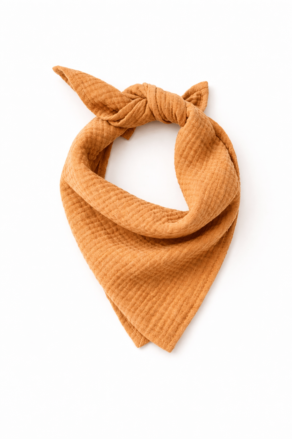 Foulard enfant en gaze de coton camel - Mazzanne