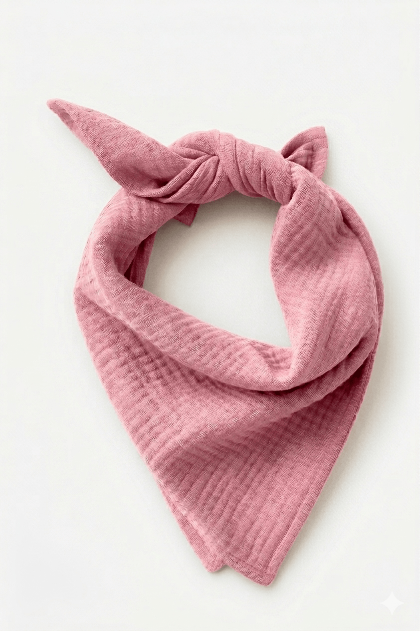 Foulard enfant en gaze de coton rose - Mazzanne