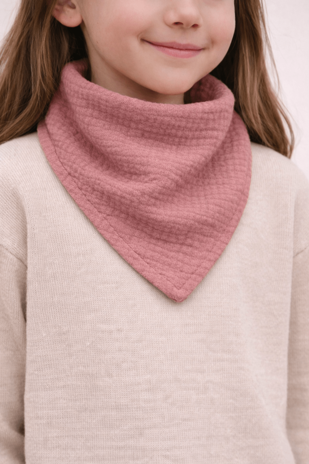 Foulard enfant en gaze de coton rose - Mazzanne