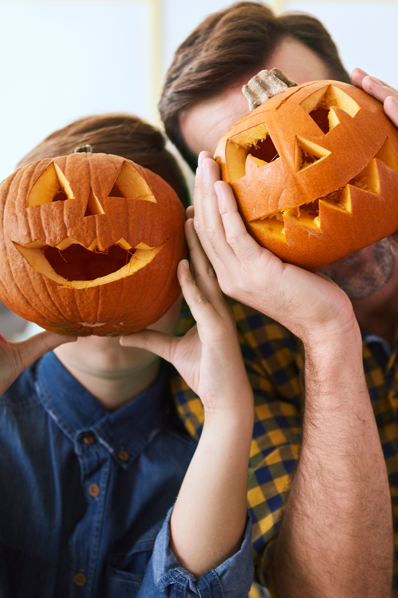 père et fils citrouille halloween