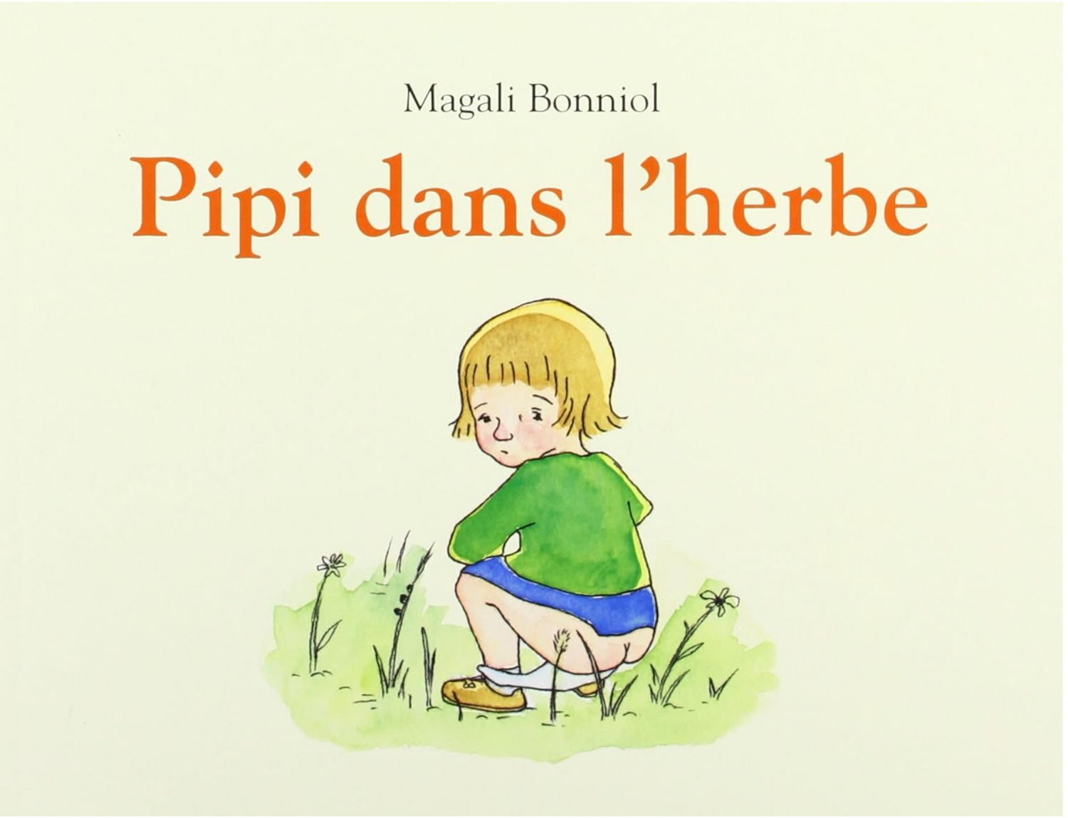 Couverture du livre Pipi dans l’herbe de Magali Bonniol pour apprendre la propreté sans pression.