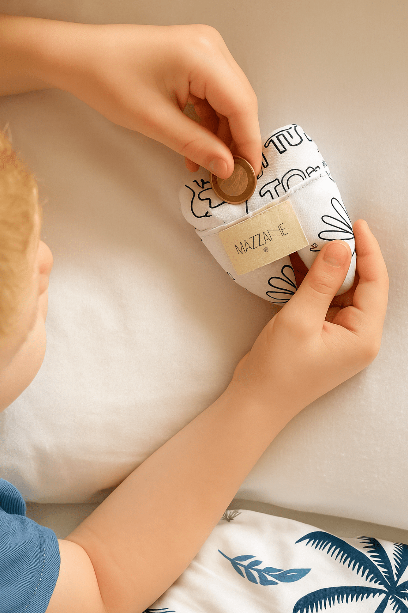 Pochette à dent de lait pour la petite souris en tissu à colorier motif jungle - Mazzanne