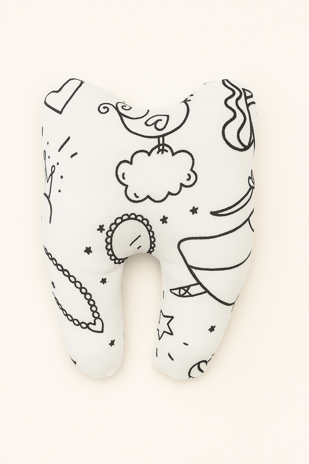 Pochette à dent de lait pour la petite souris en tissu à colorier motif princesses - Mazzanne