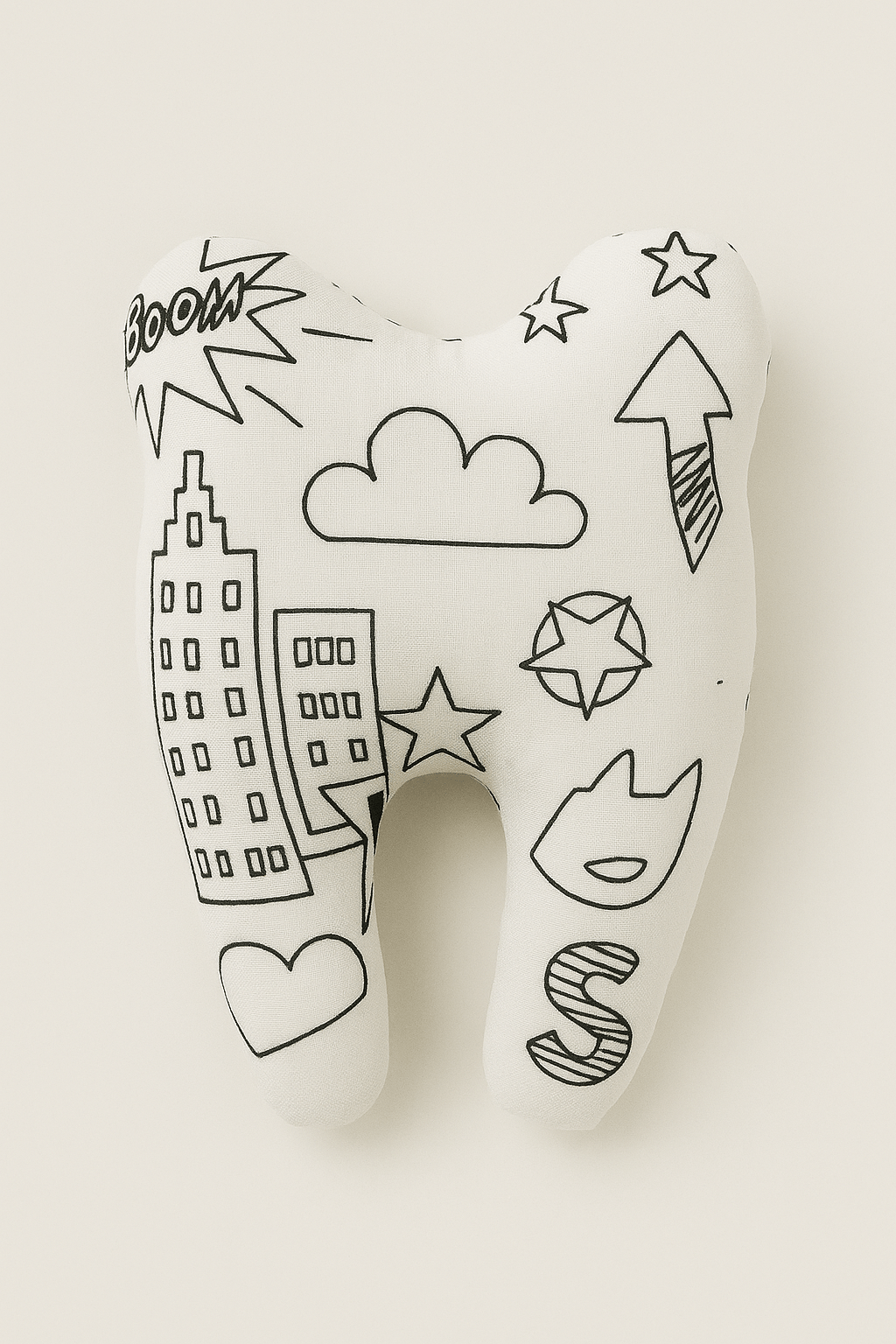 Pochette à dent de lait pour la petite souris en tissu à colorier motif superhéros - Mazzanne