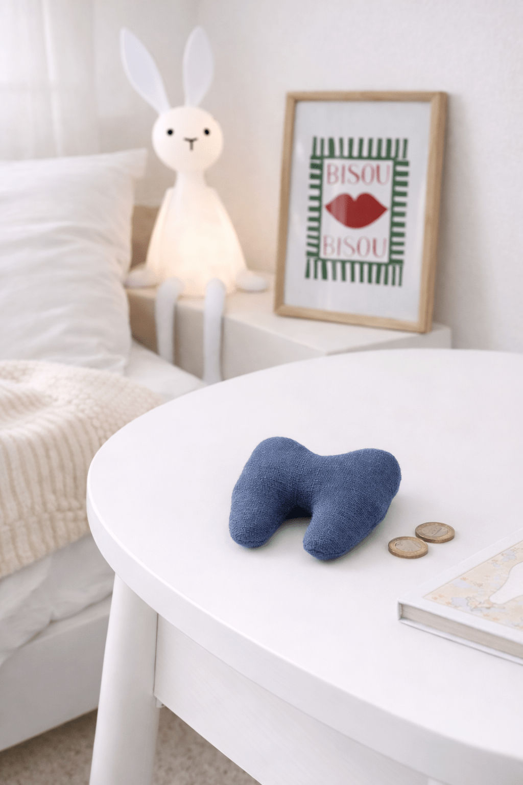 Pochette à dent de lait pour la petite souris personnalisable en gaze de coton bleu - Mazzanne