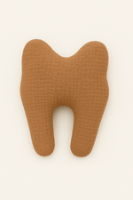 Pochette à dent de lait pour la petite souris personnalisable en gaze de coton camel - Mazzanne