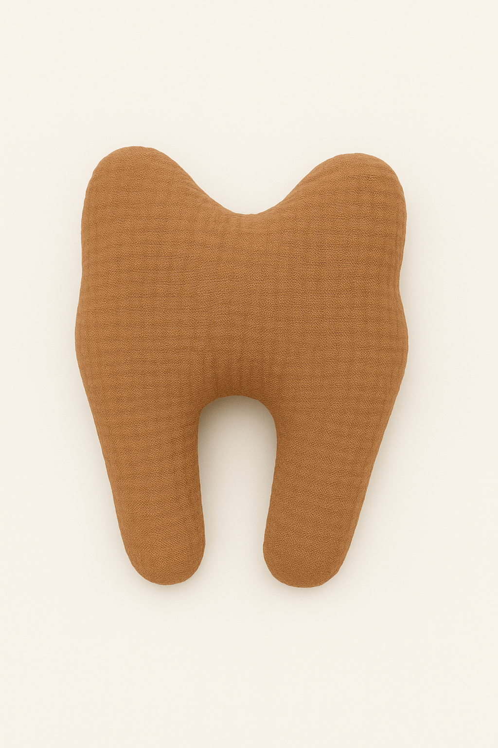 Pochette à dent de lait pour la petite souris personnalisable en gaze de coton camel - Mazzanne