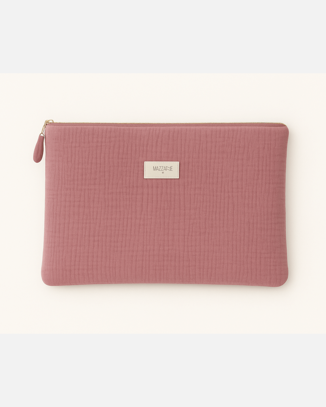 Pochette d’ordinateur portable femme personnalisable rembourrée en gaze de coton rose - mazzanne