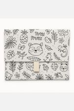 Pochette enfant en tissu à colorier jungle lavable et réutilisable - mazzanne