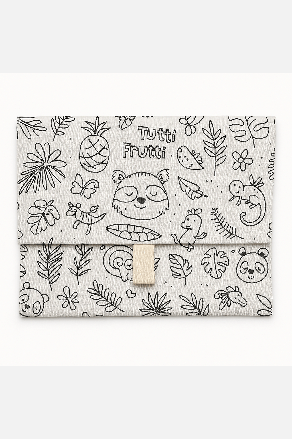Pochette enfant en tissu à colorier jungle lavable et réutilisable - mazzanne