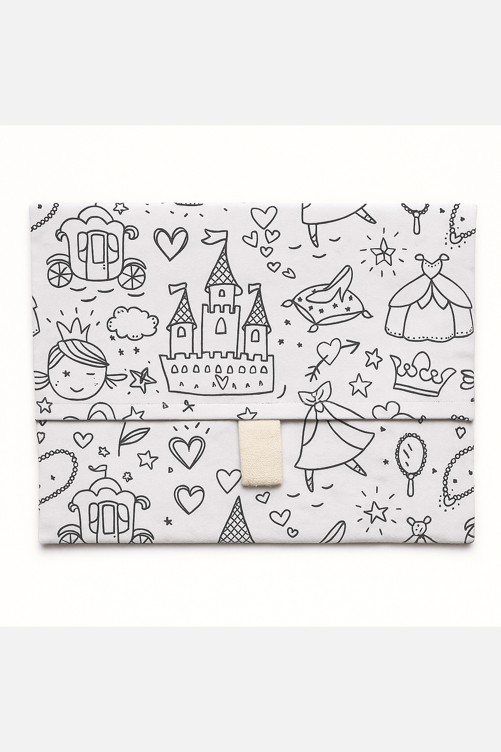 Pochette enfant en tissu à colorier princesses lavable et réutilisable - mazzanne