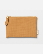 Pochette plate femme personnalisable en gaze de coton camel - mazzanne