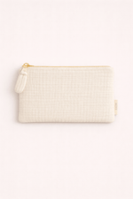 Pochette plate femme personnalisable en gaze de coton écru - Mazzanne