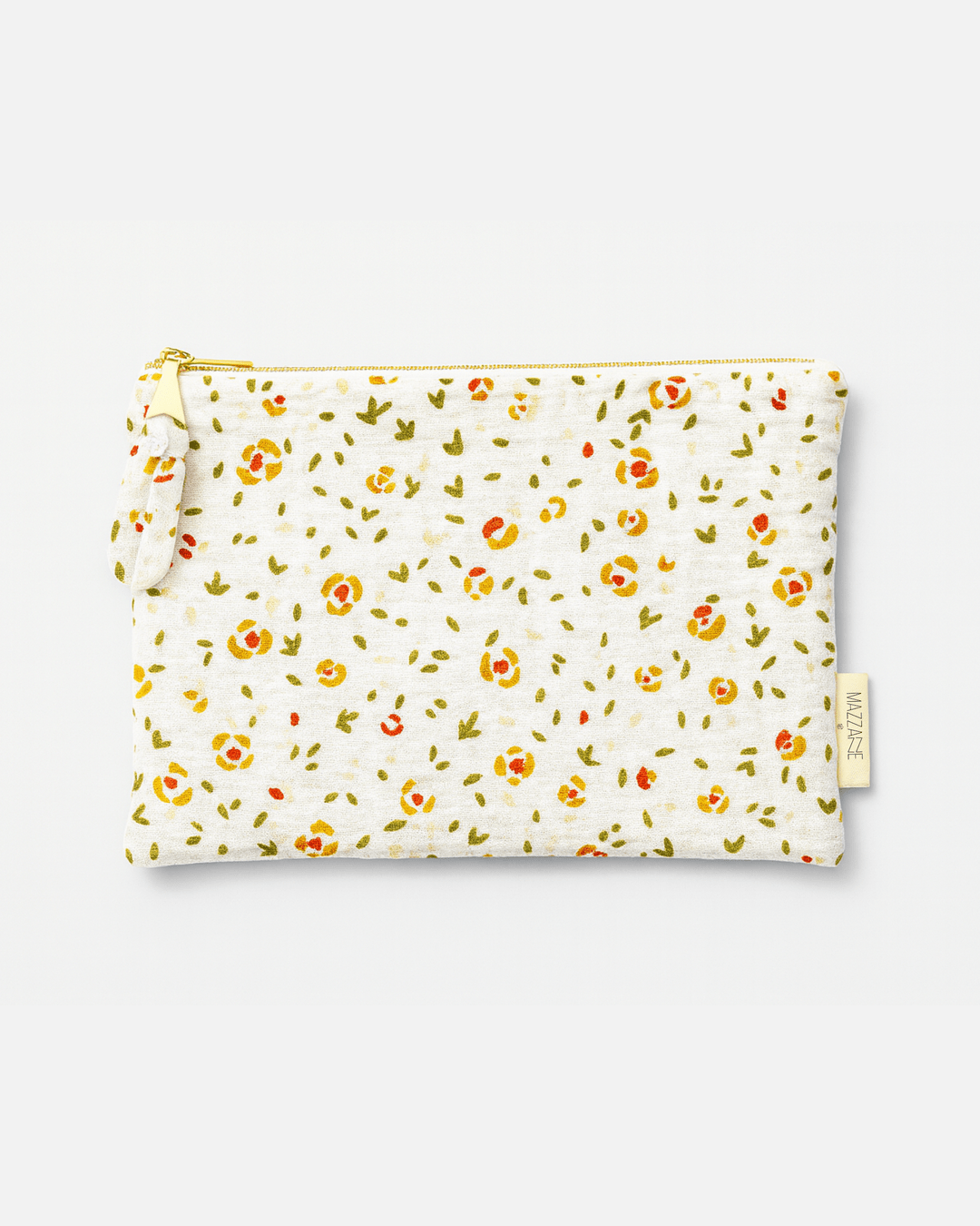 Pochette plate femme personnalisable en gaze de coton fleurs - mazzanne