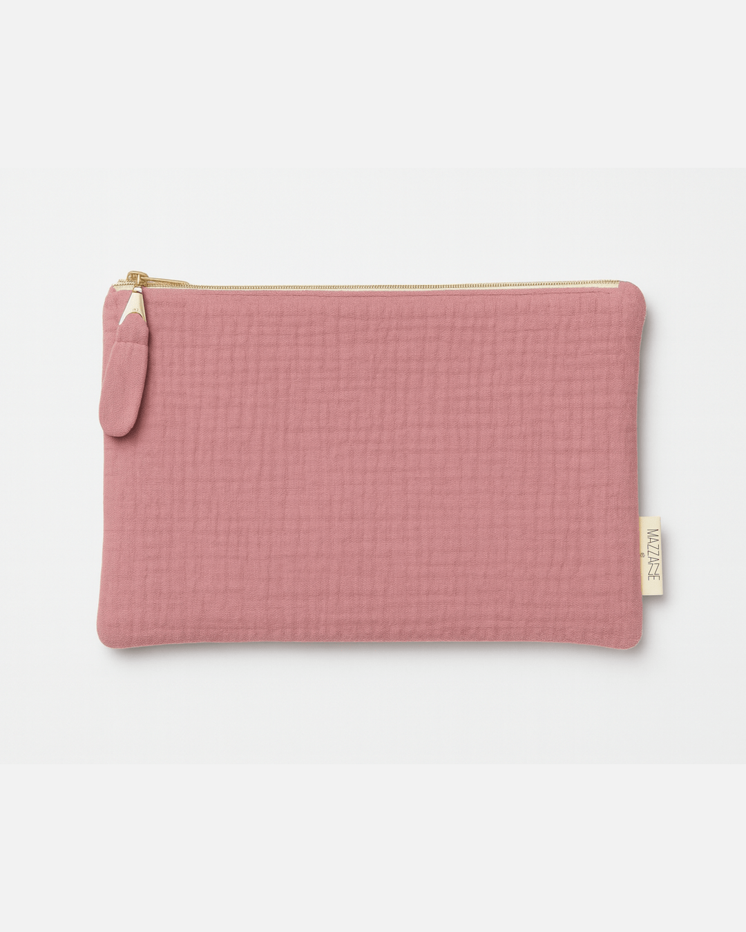 Pochette plate femme personnalisable en gaze de coton rose - mazzanne
