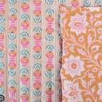 Pochette plate matelassée en coton imprimé fleuri - Mazzanne