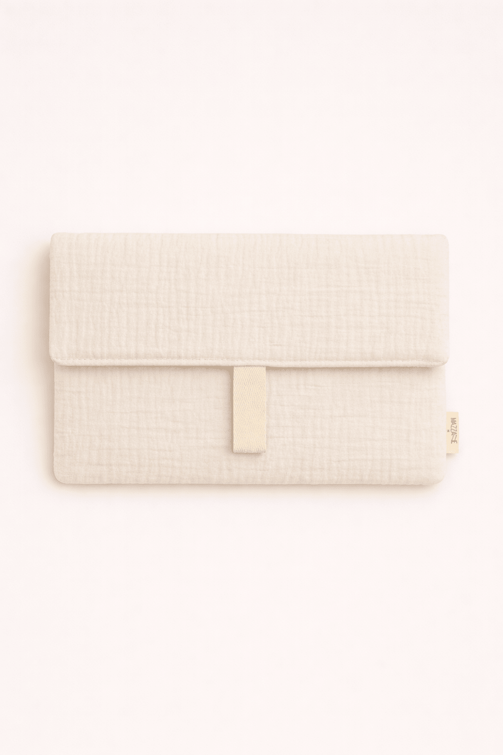 Pochette protection livre femme personnalisable en gaze de coton écru - Mazzanne