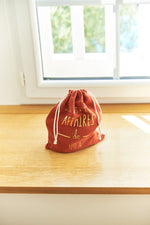 Pochon bébé et enfant personnalisable en gaze de coton terracotta - mazzanne