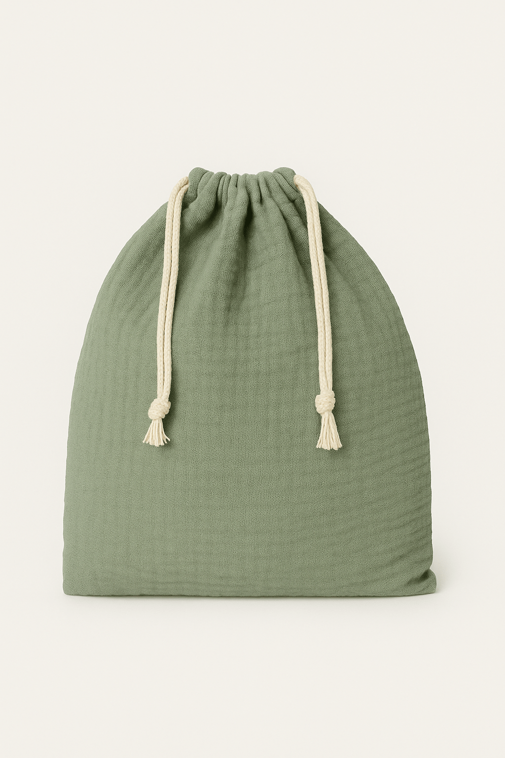 Pochon bébé et enfant personnalisable en gaze de coton vert - mazzanne
