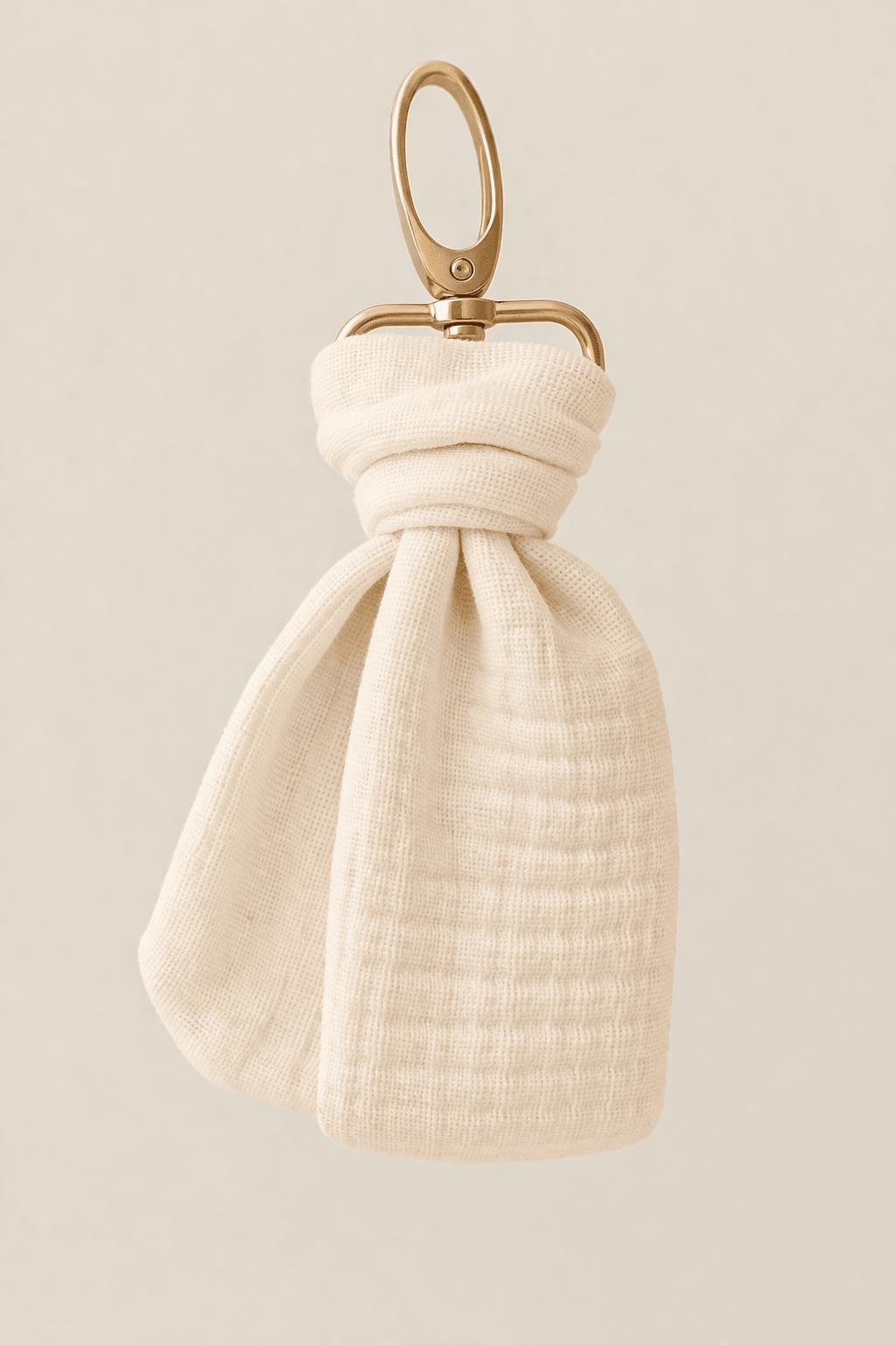 Porte - clés personnalisable femme en gaze de coton écru fait main - Mazzanne