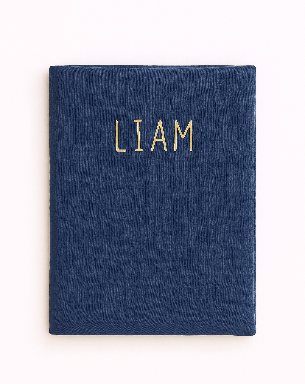 Protège carnet de santé bébé personnalisable en gaze de coton bleu - mazzanne