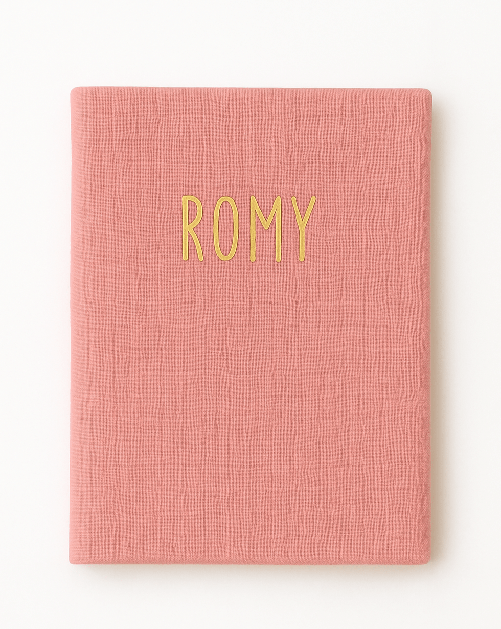Protège carnet de santé bébé personnalisable en gaze de coton rose - mazzanne
