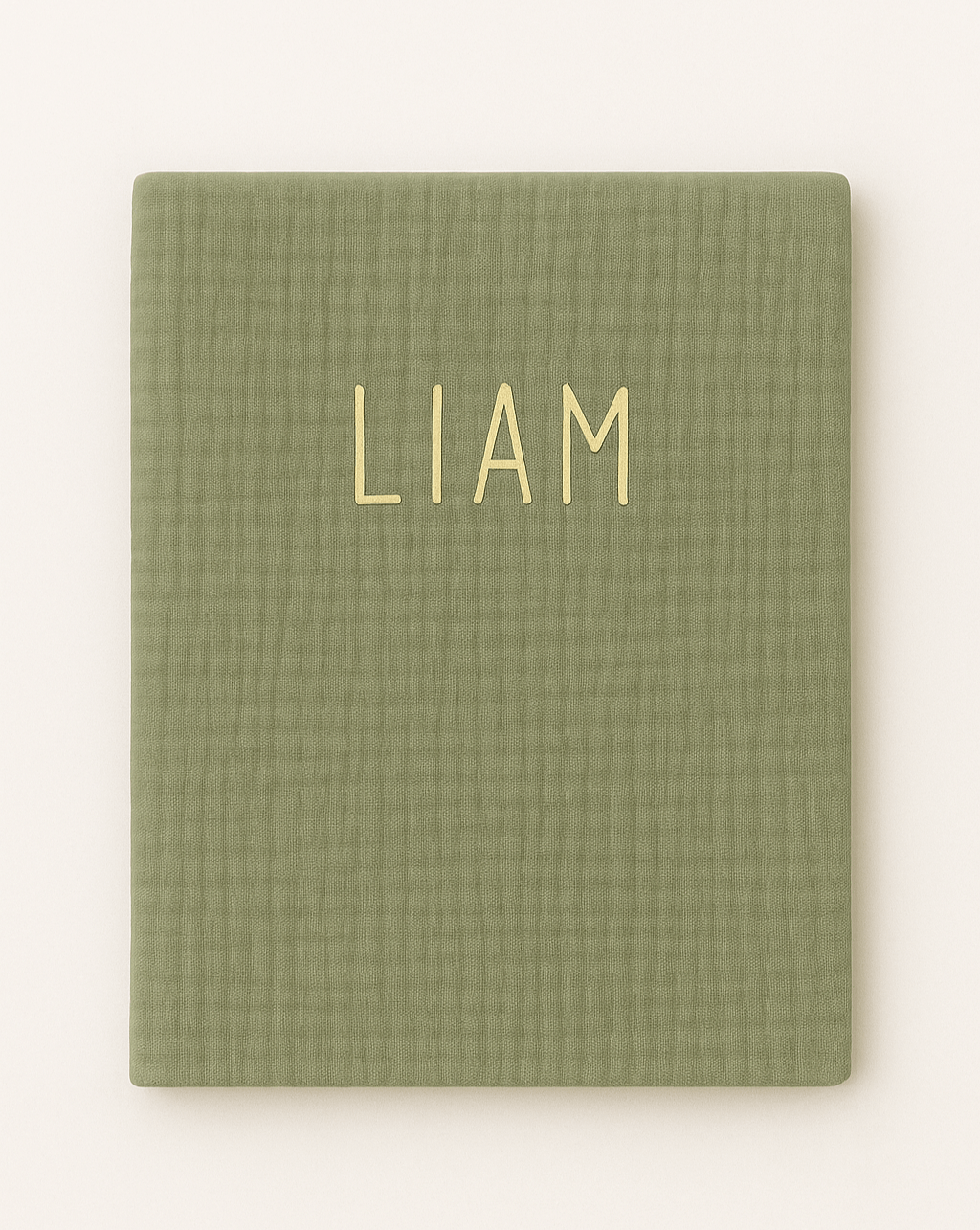 Protège carnet de santé bébé personnalisable en gaze de coton vert - mazzanne