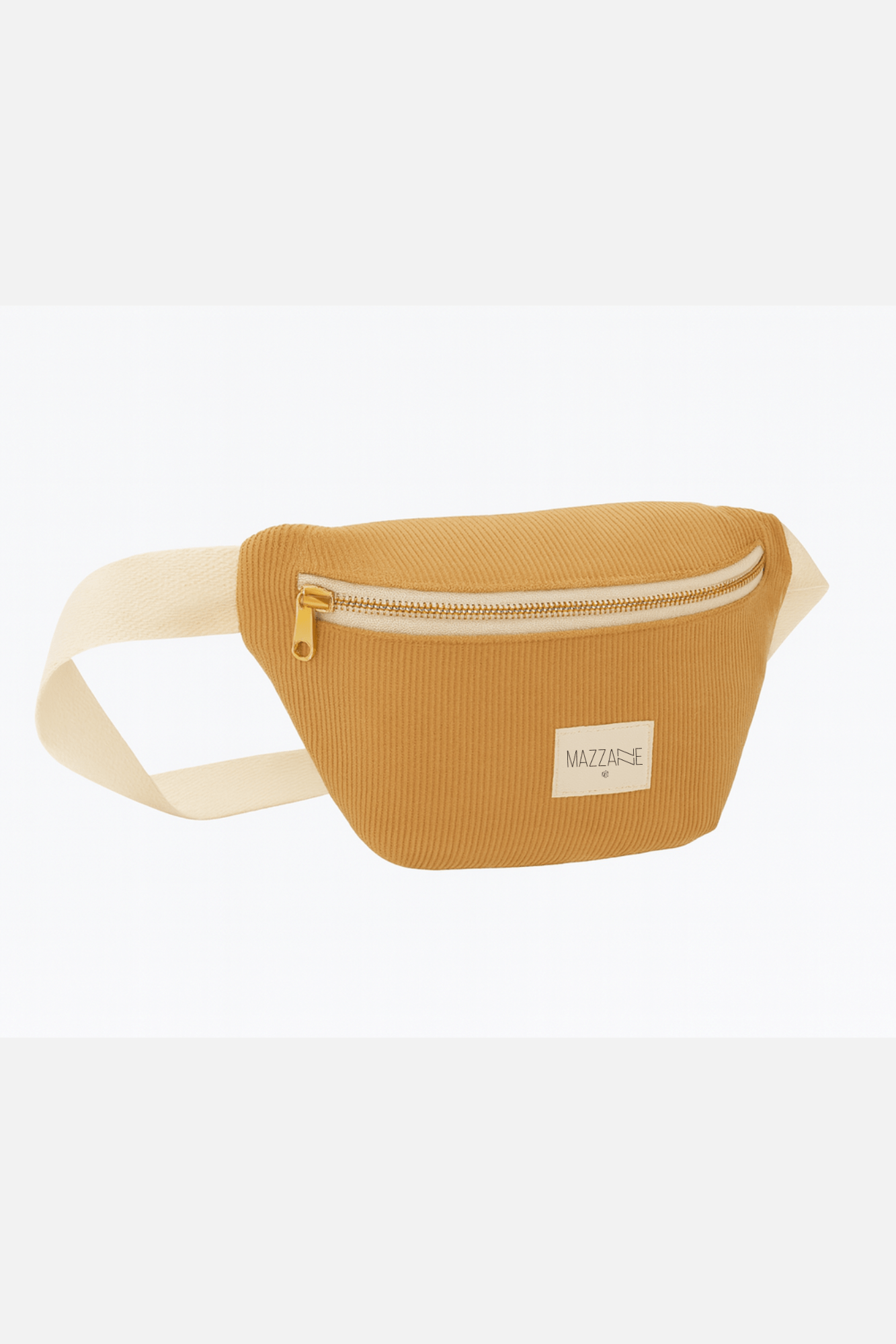 Sac banane femme en velours côtelé camel fait main - mazzanne