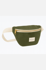 Sac banane femme en velours côtelé vert fait main - mazzanne