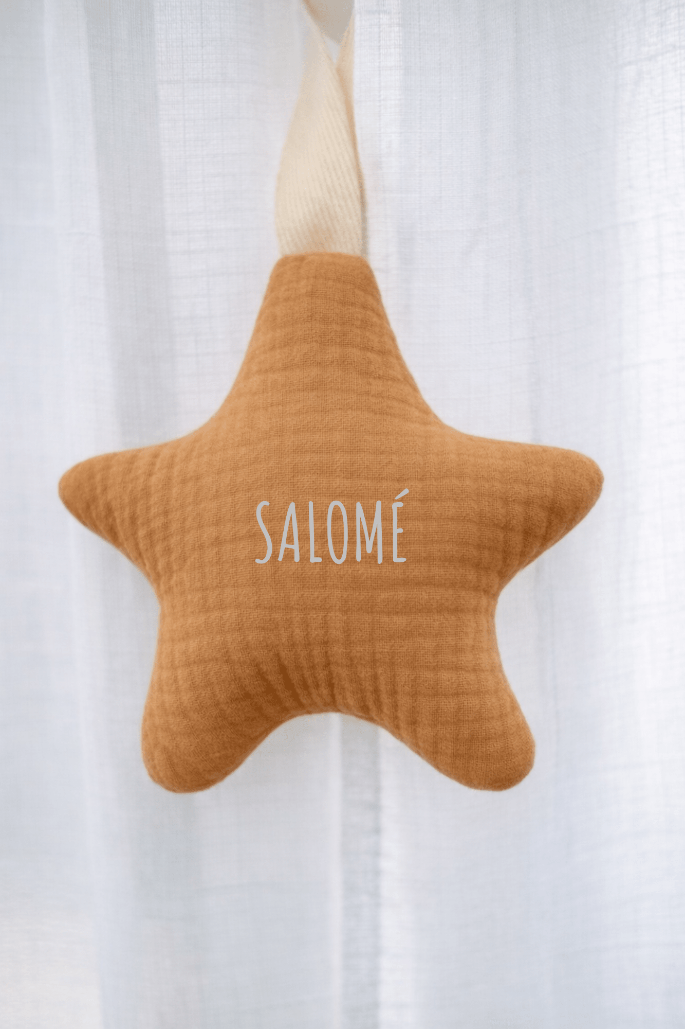 Sent - bon à la lavande en forme d’étoile pour chambre de bébé en gaze de coton camel - Mazzanne