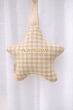 Sent - bon à la lavande en forme d’étoile pour chambre de bébé en gaze de coton vichy beige - Mazzanne