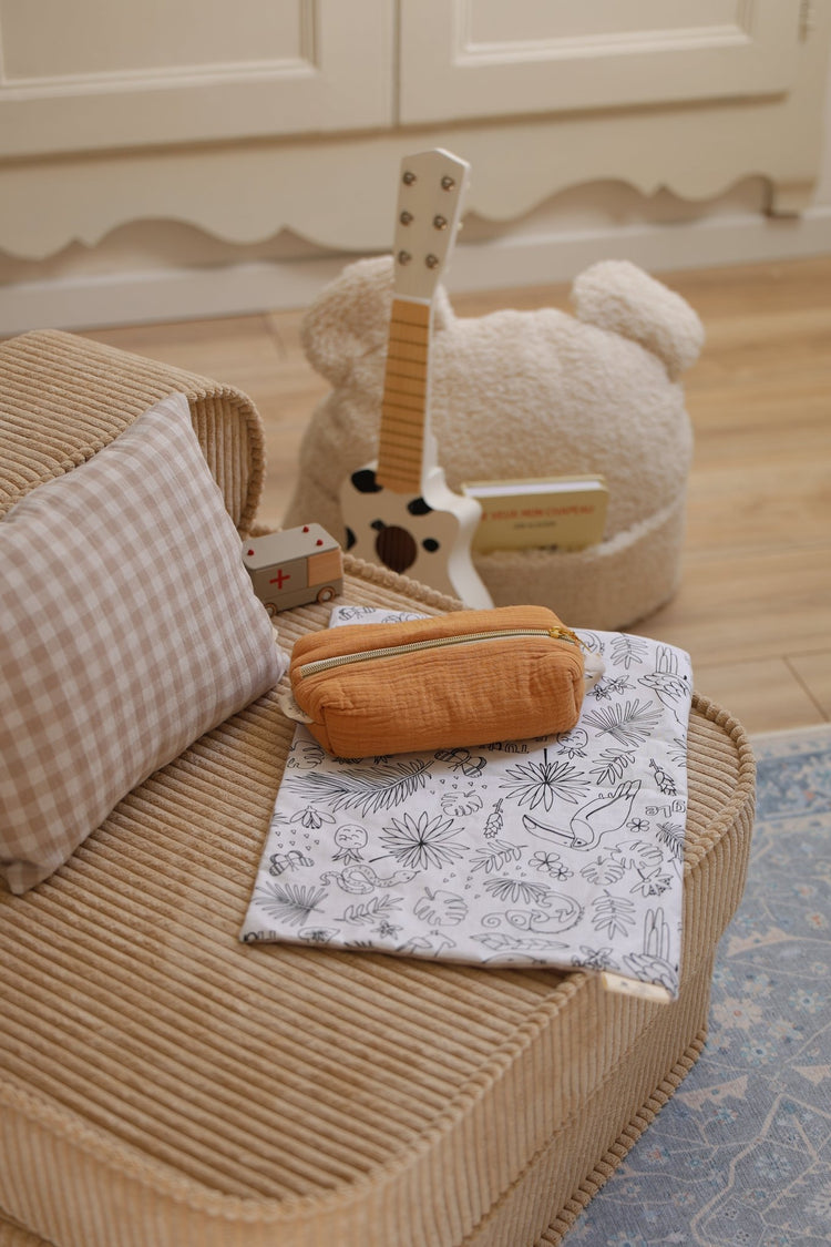 Set de table enfant réversible à colorier lavable et personnalisable motif jungle - Mazzanne