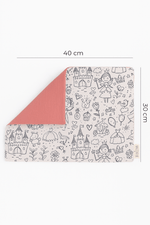 Set de table enfant réversible à colorier lavable et personnalisable motif princesses - Mazzanne