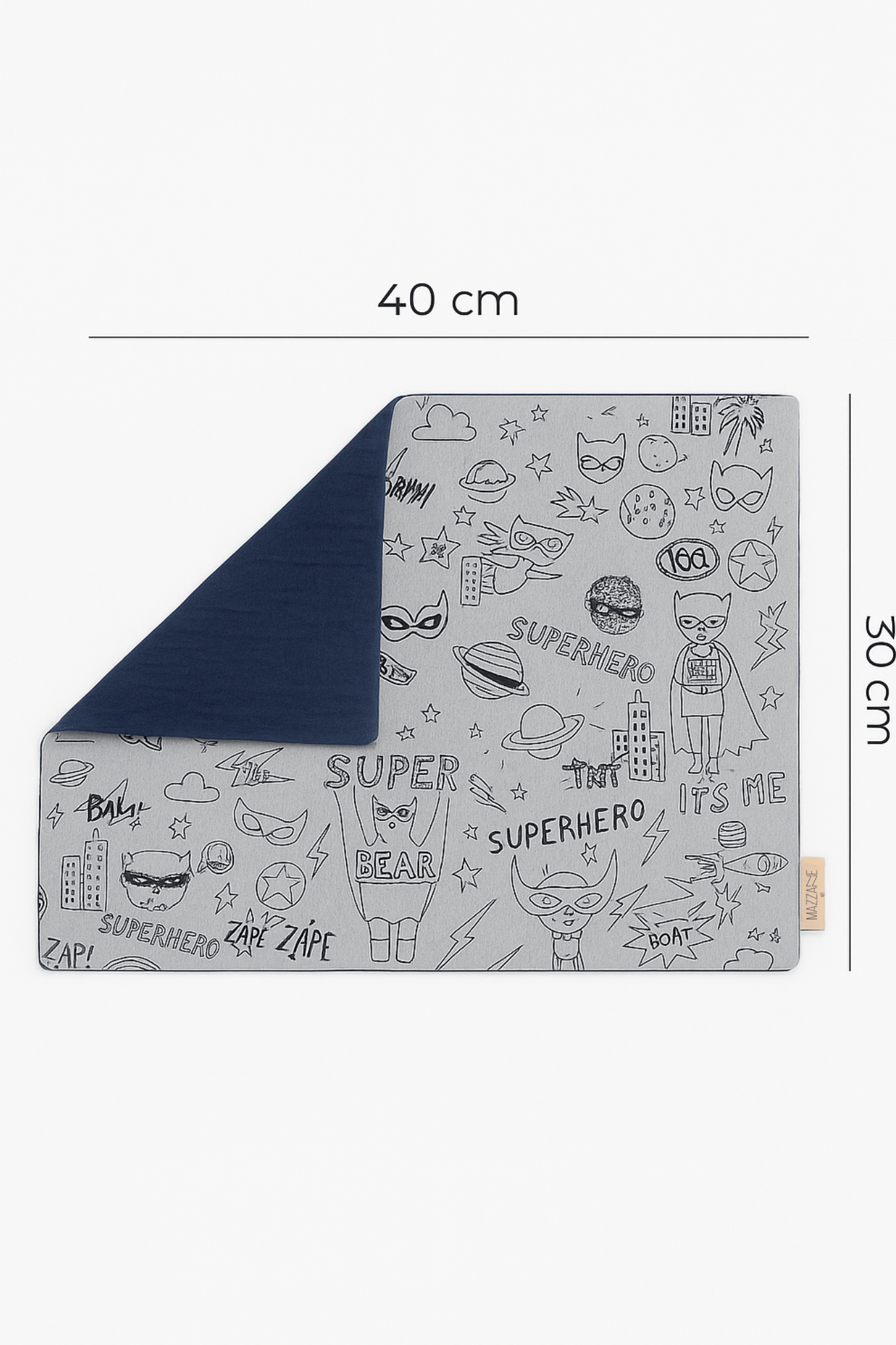 Set de table enfant réversible à colorier lavable et personnalisable motif superhéros - Mazzanne