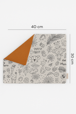 Set de table enfant réversible à colorier lavable et personnalisable motif jungle - Mazzanne