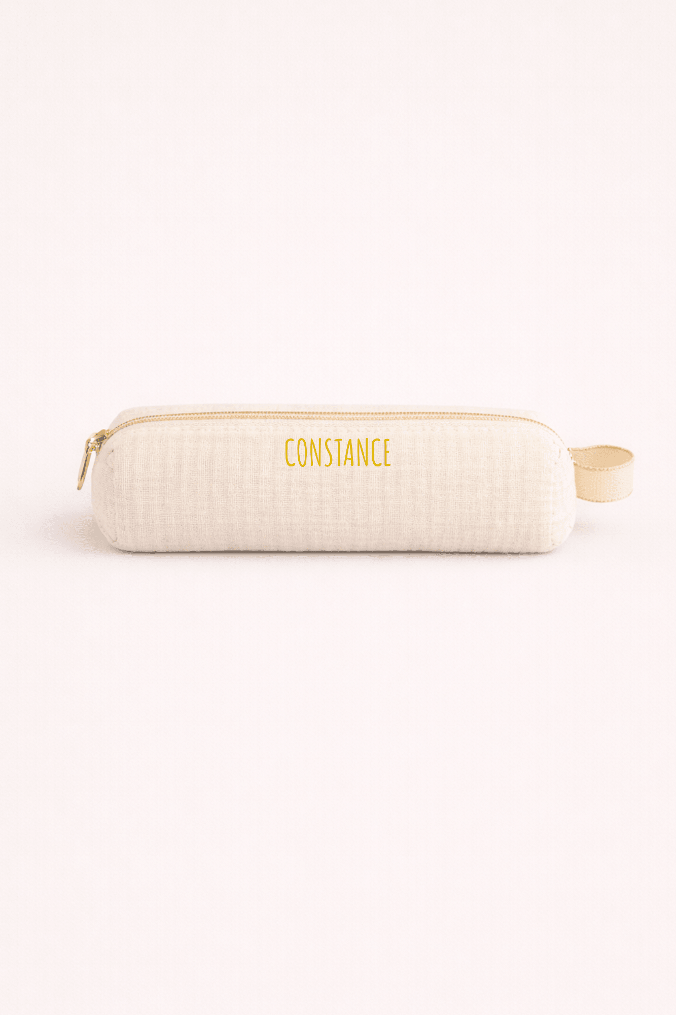 Trousse à crayons enfant école personnalisée en gaze de coton écru faite main - Mazzanne