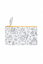 Trousse enfant en tissu à colorier lavable et réutilisable motifs princesses - mazzanne