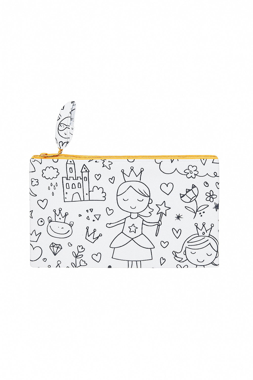 Trousse enfant en tissu à colorier lavable et réutilisable motifs princesses - mazzanne