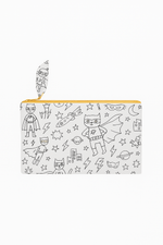 Trousse enfant en tissu à colorier lavable et réutilisable motifs superhéros - mazzanne