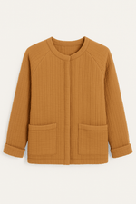 Veste matelassée vêtement femme en gaze de coton camel - mazzanne