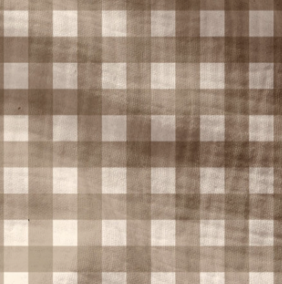 Gaze de coton carreaux vichy beige et marron